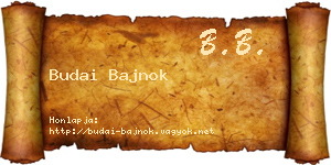 Budai Bajnok névjegykártya